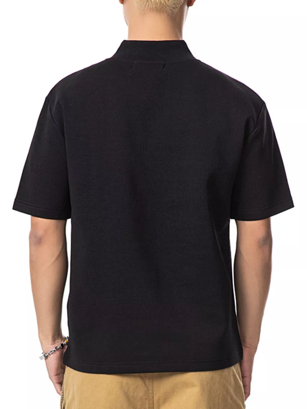 Men's Mock Neck Short Sleeve Casual T-Shirt, image 2