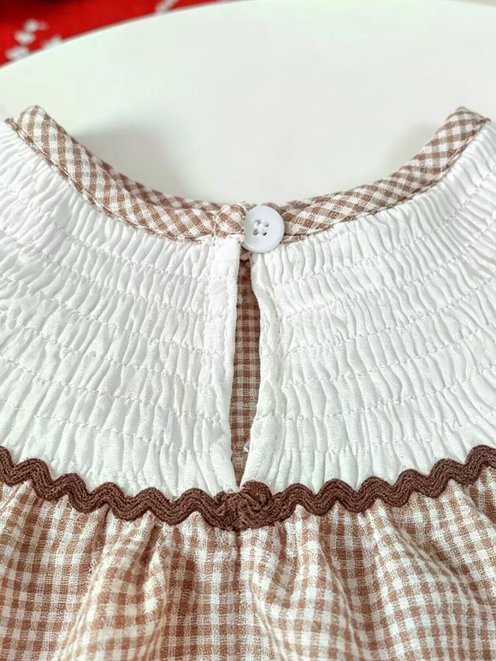 Children's Gingham Football Puff Sleeve Dress, image 5