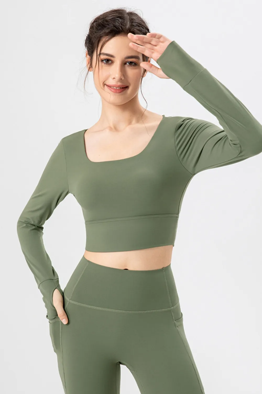 Square Neck Crisscross Active T-Shirt, image 4