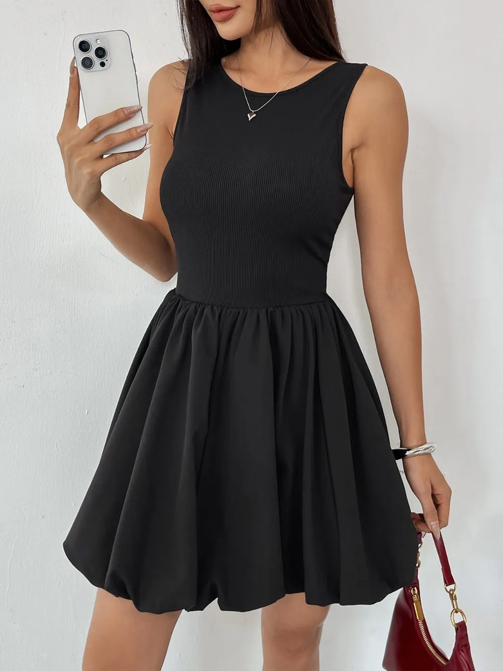Ruched Sleeveless Mini Dress