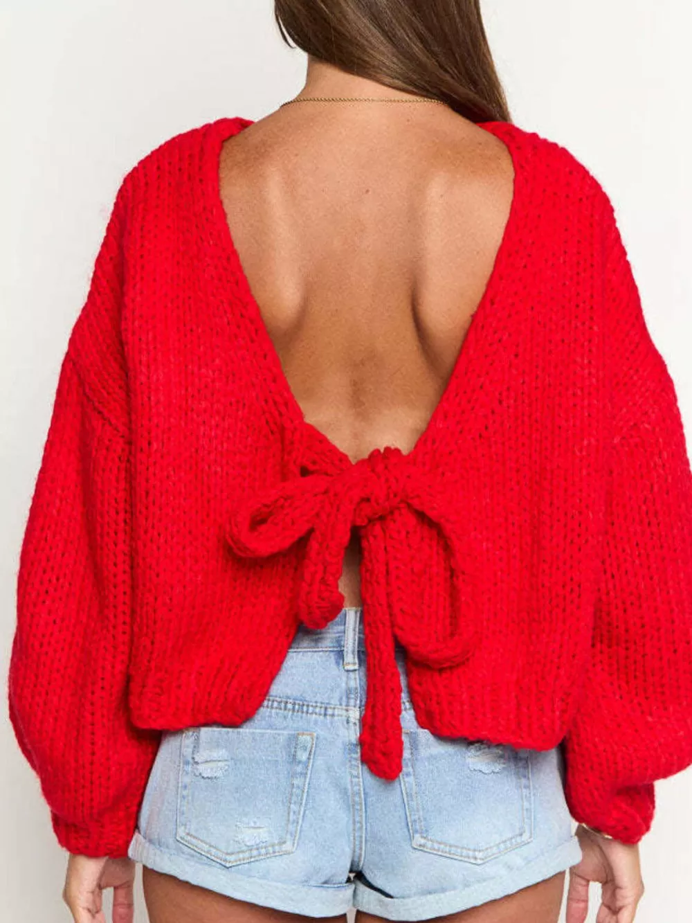 Chunky Knit Tie-Front Cardigan, image 7