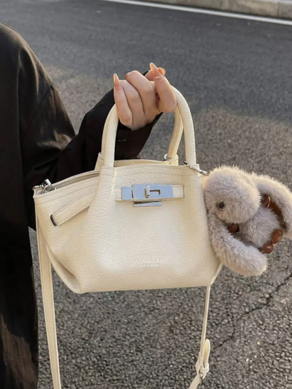 Top Handle Leather Crossbody Bag, image 3