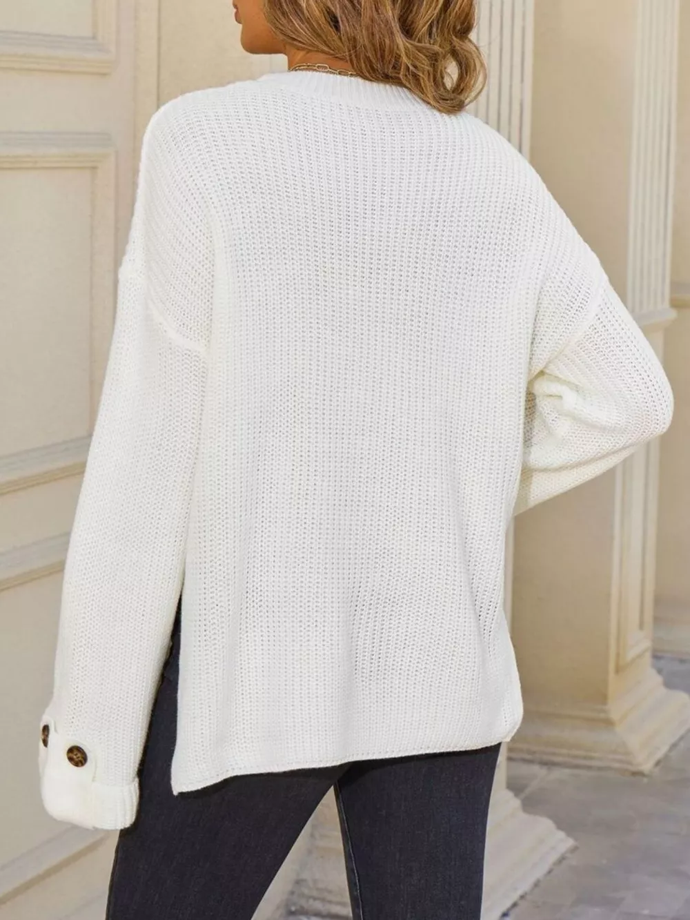 Pocket Detail Round Neck Sweater, image 12