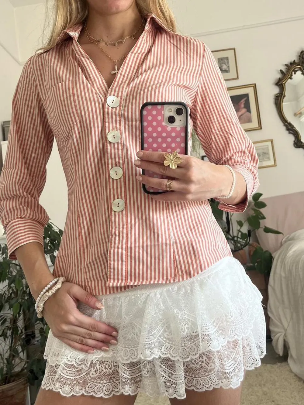 Collared Neck Button-Down Shirt, image 2