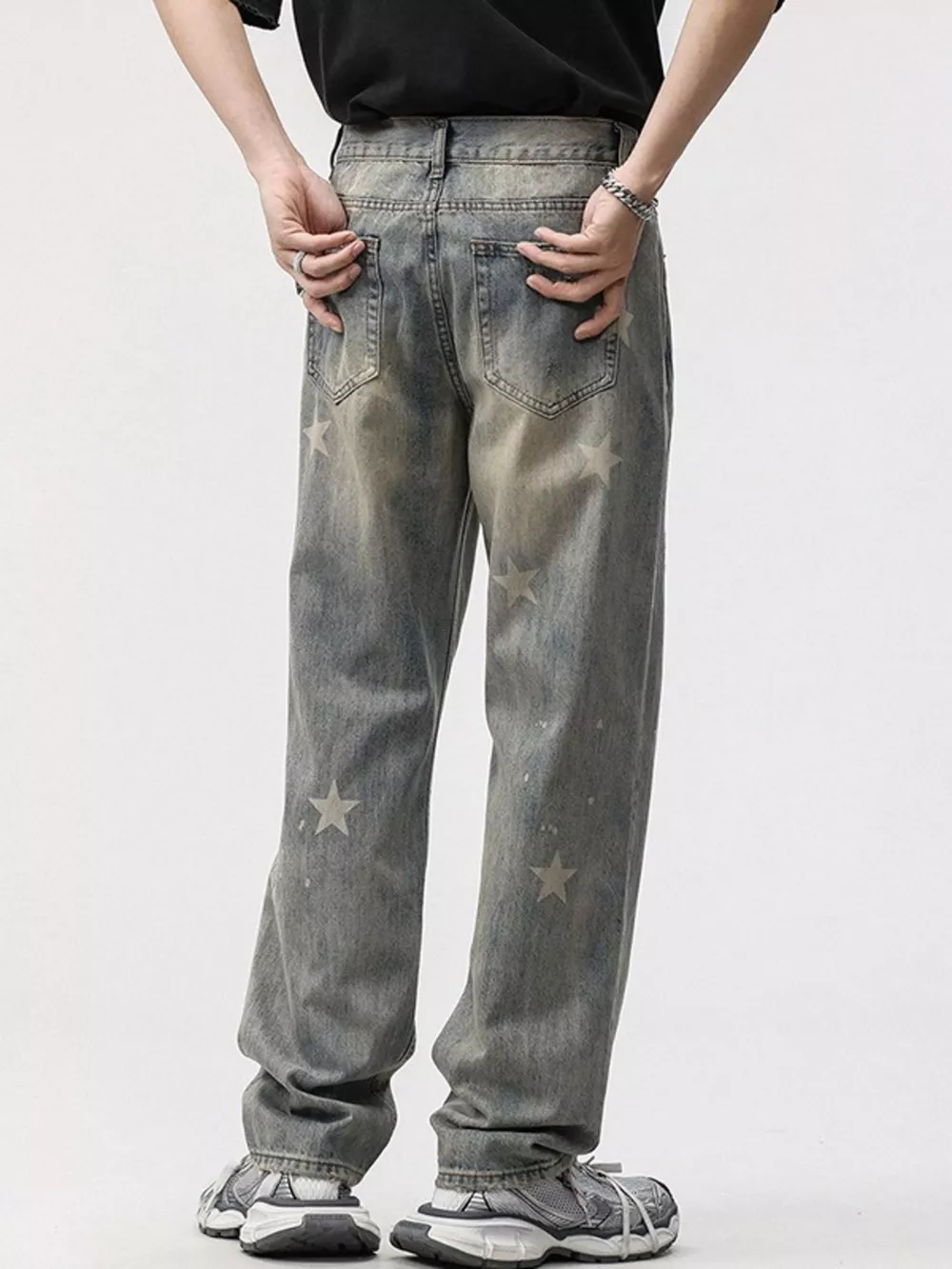 Men's Star Wide Leg Jeans, image 7