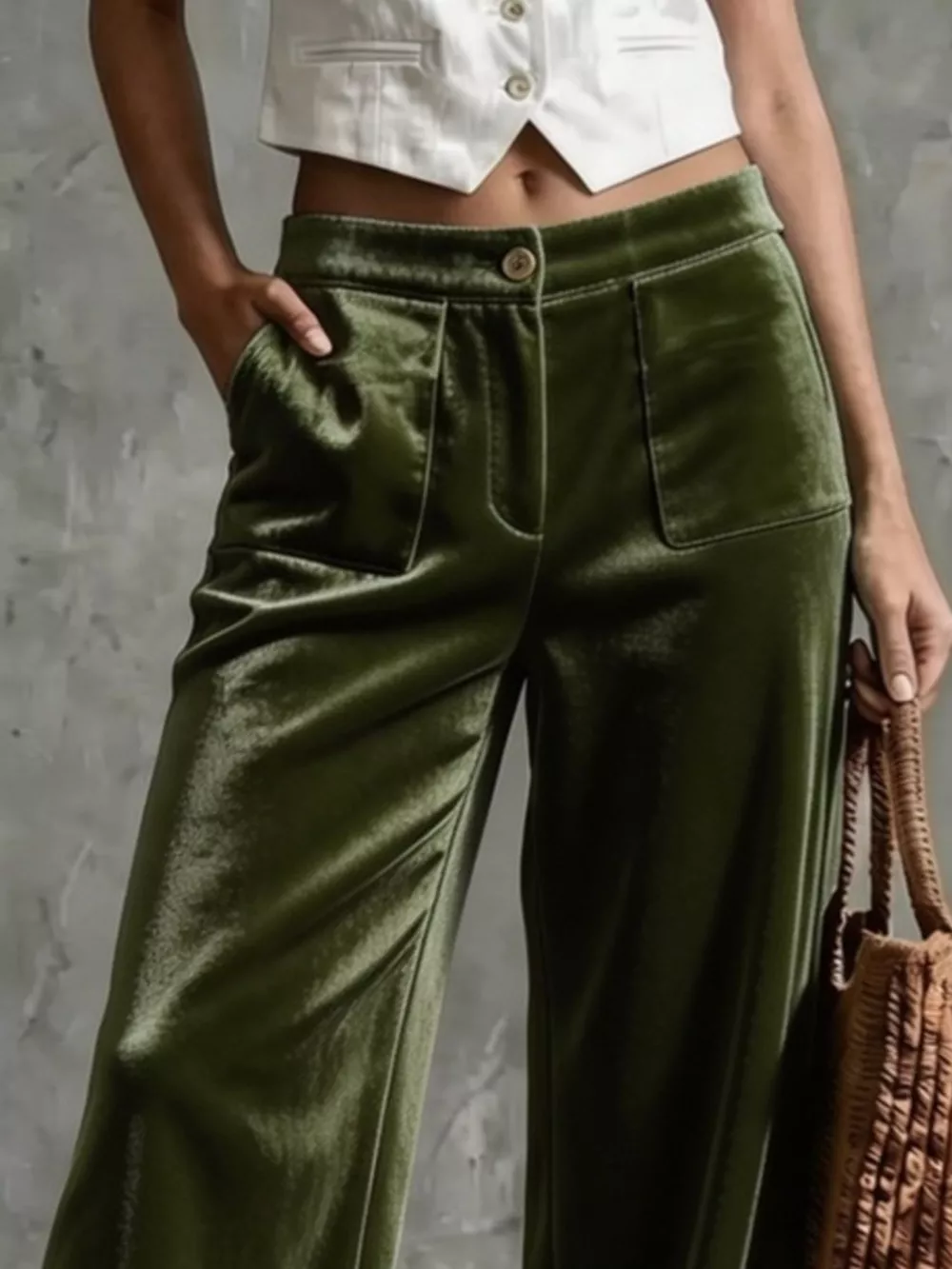 Full Size Velvet Wide-Leg Pants Plus Size, image 4