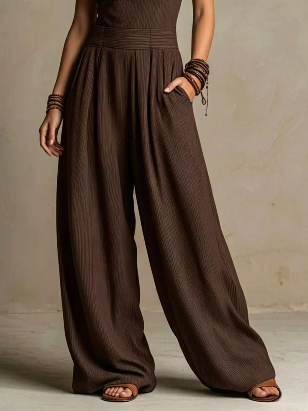 Full Size Halter Neck Wide-Leg Jumpsuit Plus Size, image 22