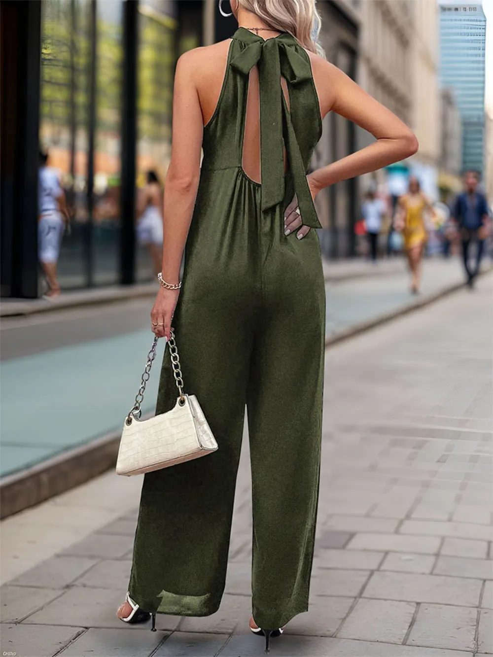 Tied Grecian Wide Leg Jumpsuit, image 5