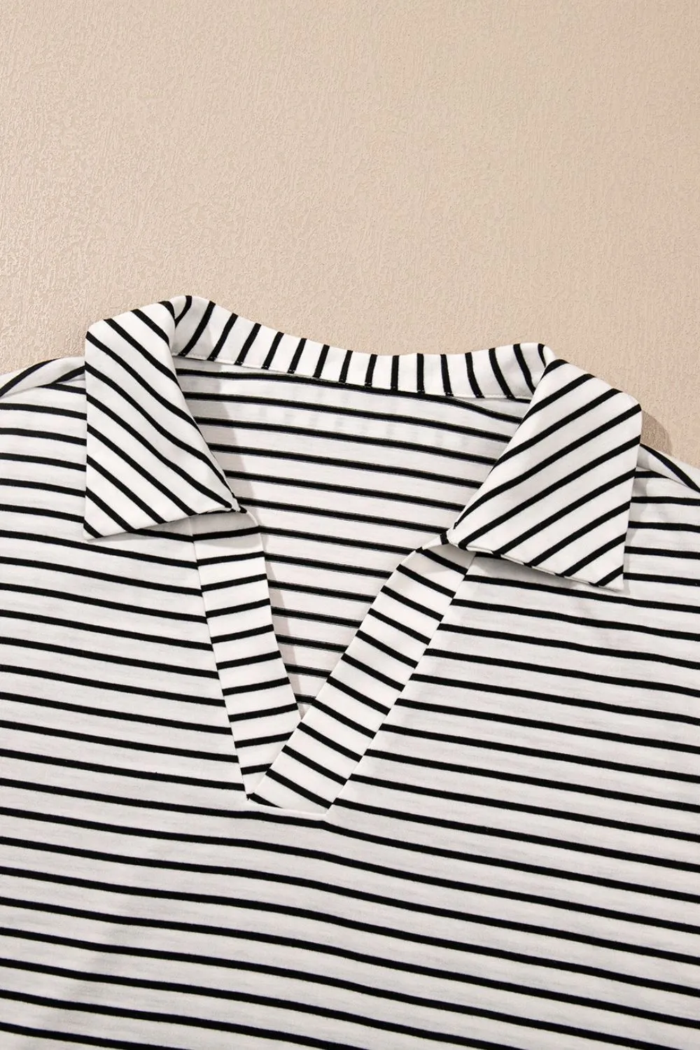 Stripe V Neck Tee and Casual Shorts Set, image 10