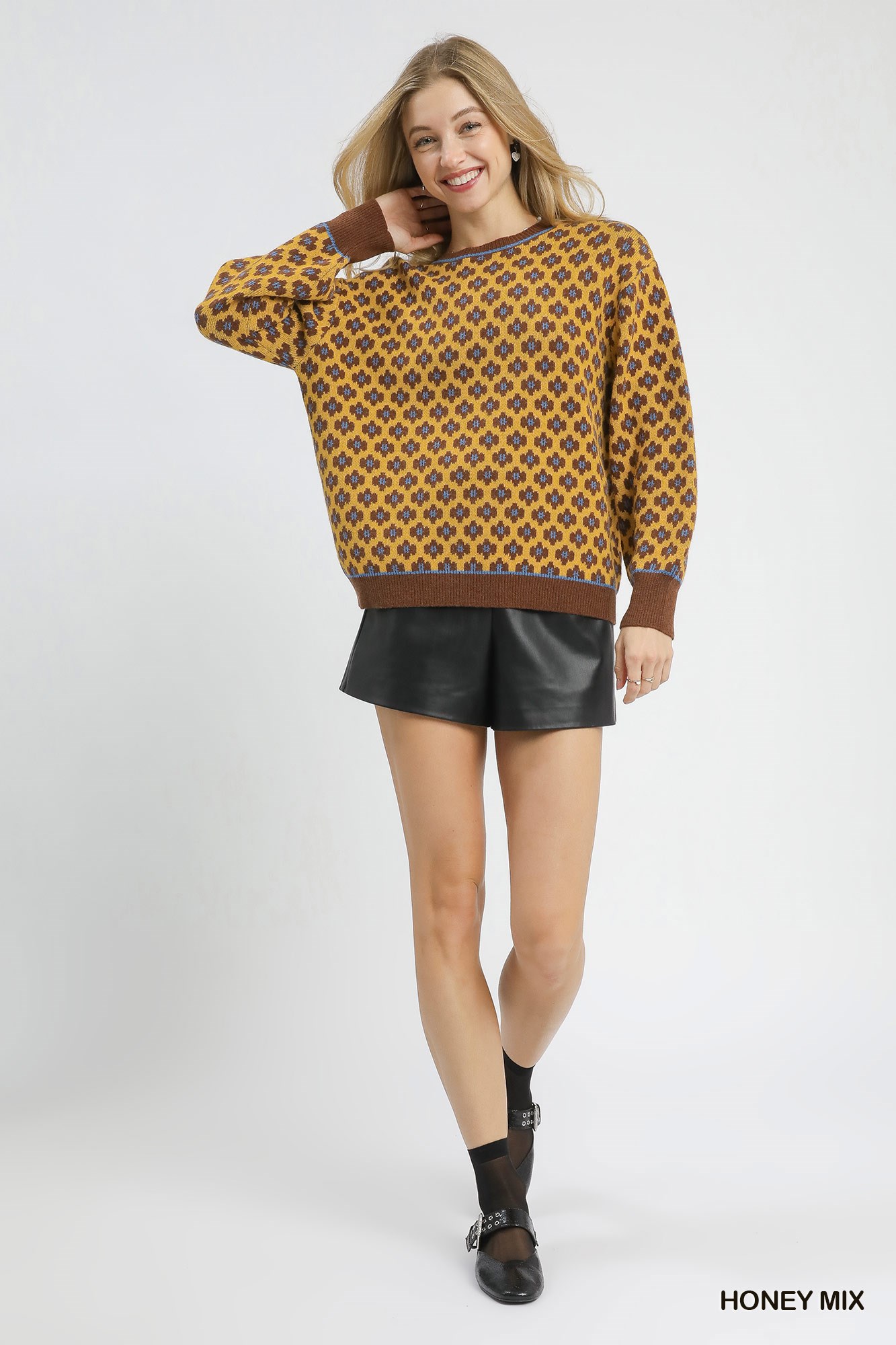 Abstract Print Crew Neck Sweater, image 4