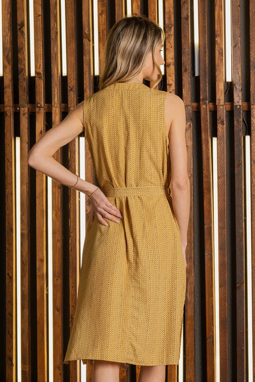 Full Size Printed Sleeveless Dress with Side Pockets, image 2