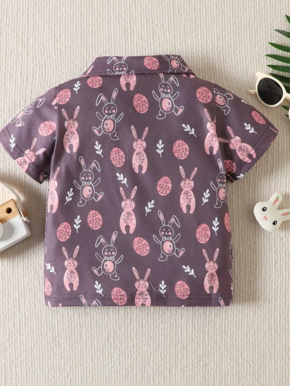 Children's Bunny Print Short Sleeve Shirt, image 6