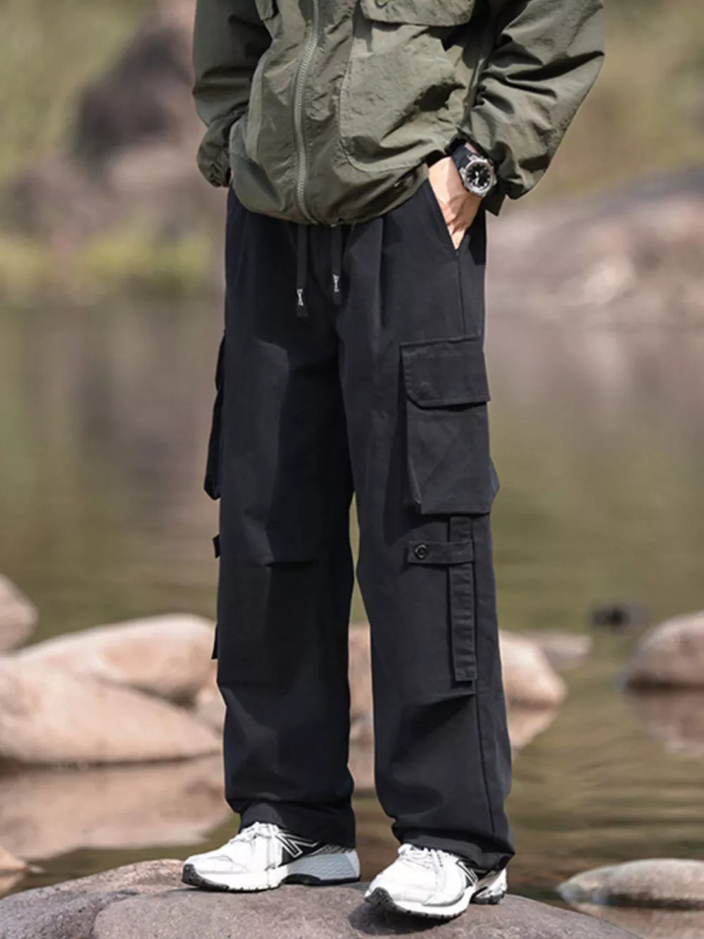 Men's Plus Size Relaxed Fit Cargo Pants, image 3
