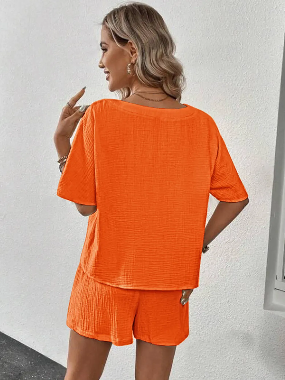 V-Neck Half Sleeve Top and Shorts Set, image 10