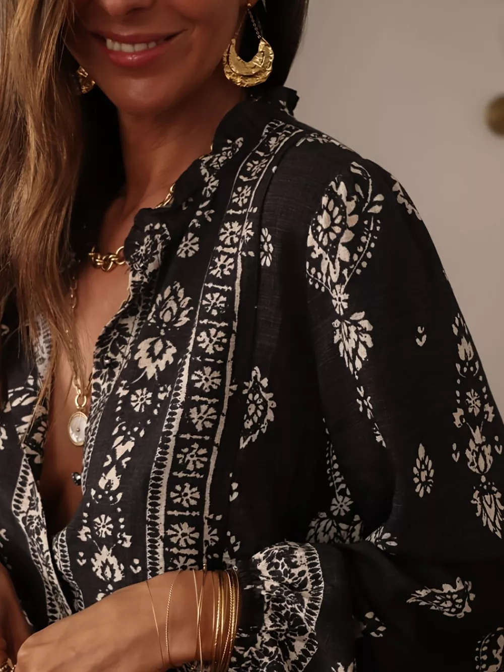 Vintage Print Long Sleeve Shirt, image 8