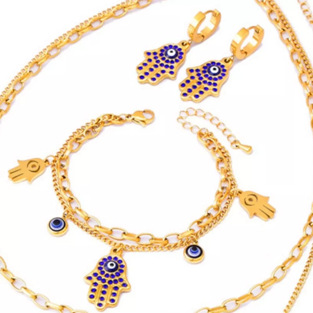 18K Gold-Plated Hand Charm Jewelry Set, image 4