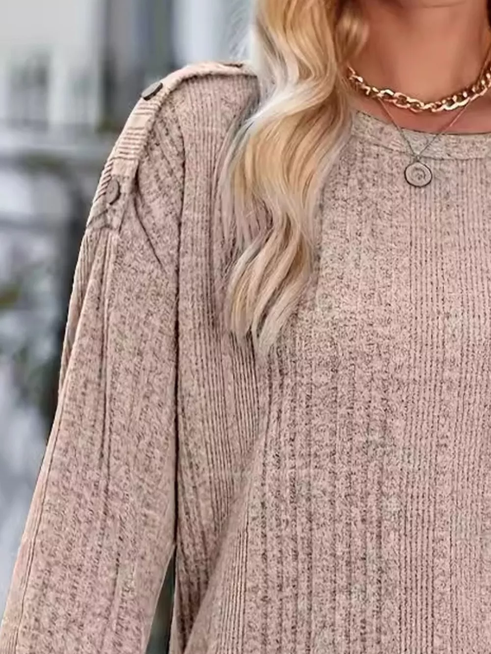Boat Neck Ribbed Knit T-Shirt, image 9