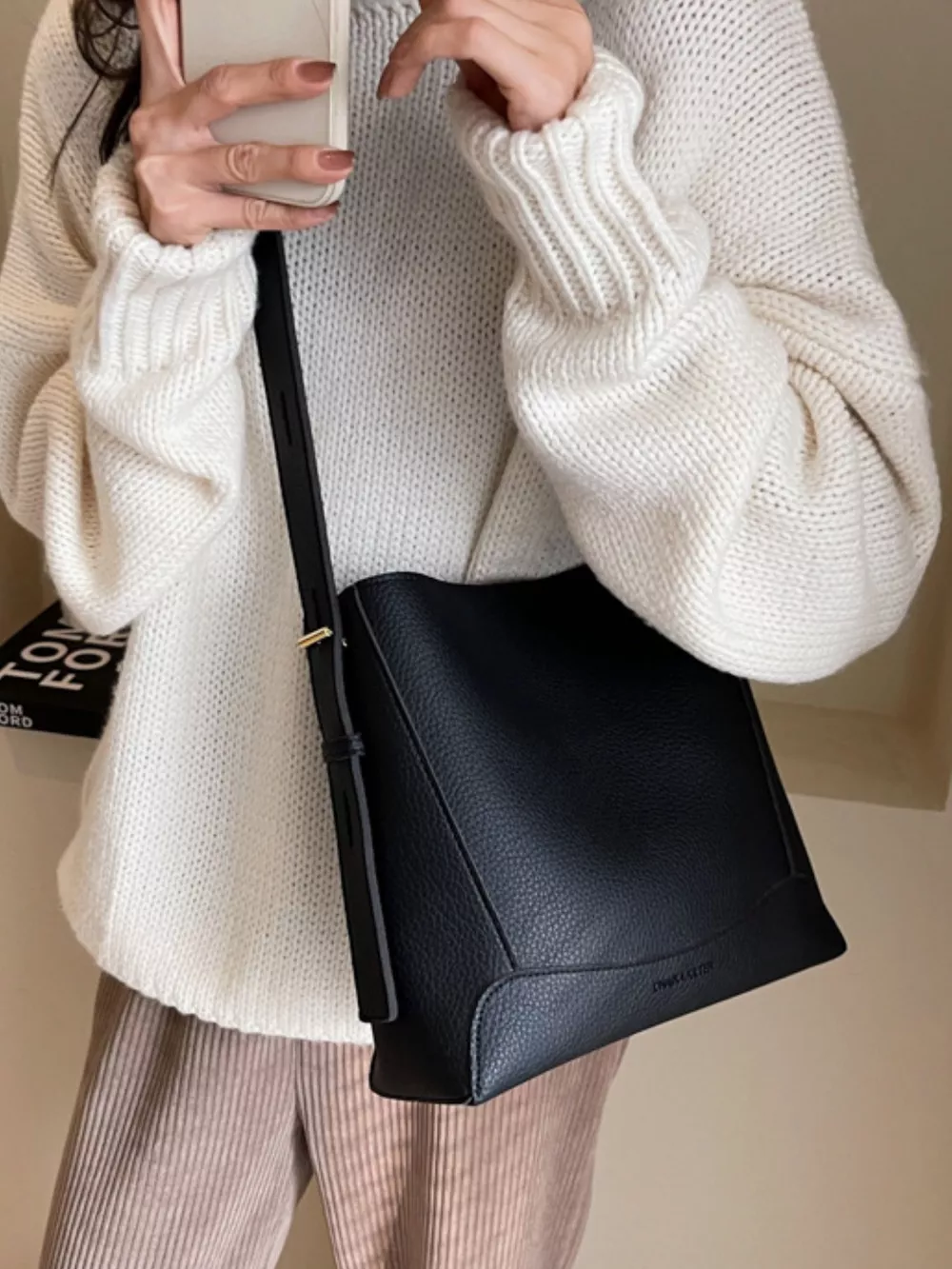 Leather Adjustable Strap Crossbody Bag, image 2