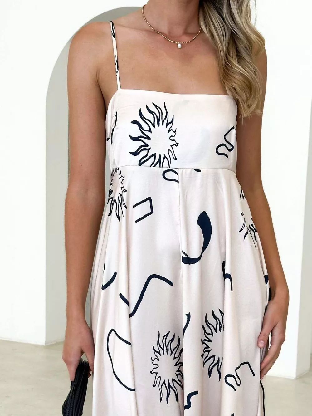 Printed Spaghetti Strap Maxi Dress, image 17