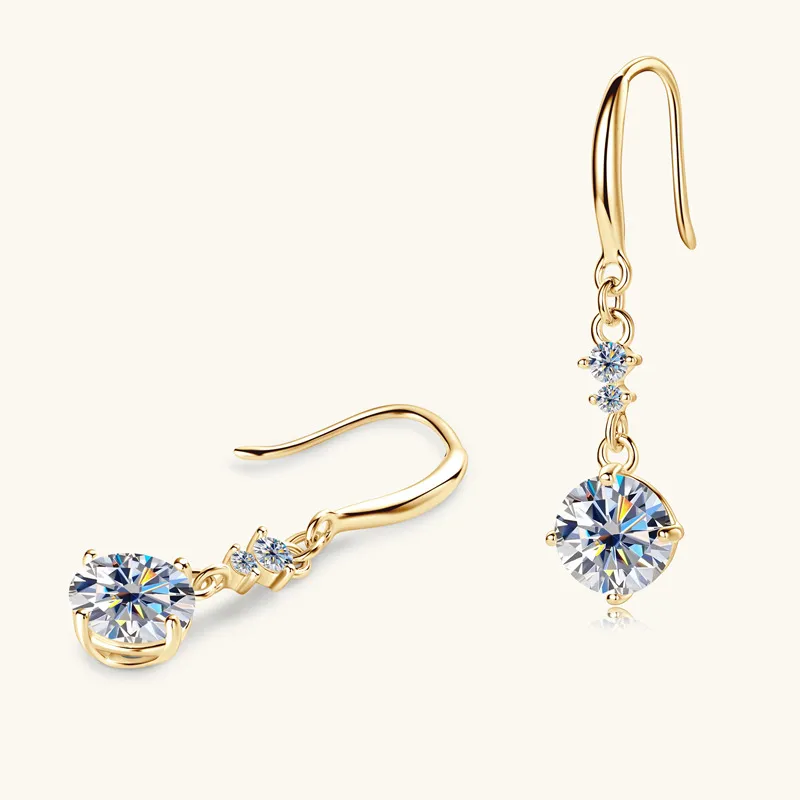 2 Carat Moissanite 925 Sterling Silver Earrings, image 3