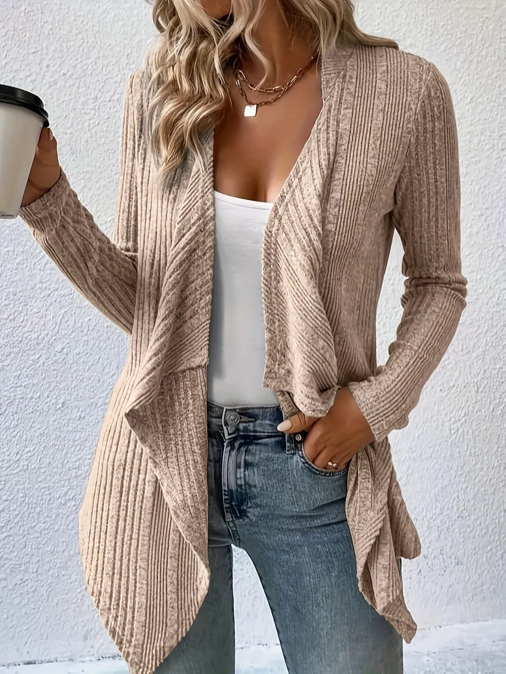 Open Front Long Sleeve Cardigan, image 3