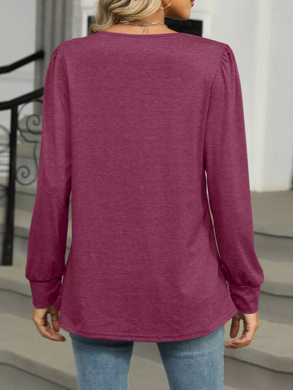 Long Sleeve Round Neck T-Shirt, image 14