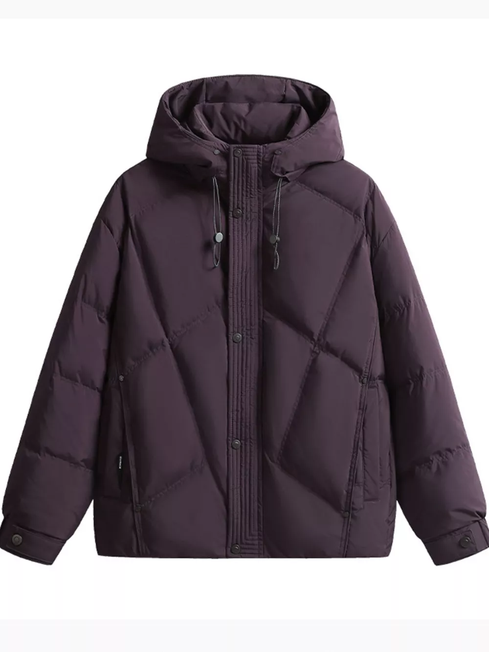Men's Plus Size Diamond Quilted Hooded Puffer Jacket, image 4