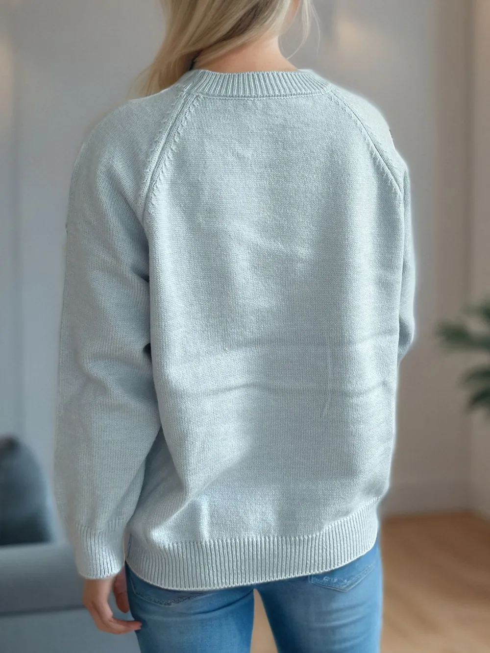 Flower Round Neck Raglan Sleeve Sweater, image 20