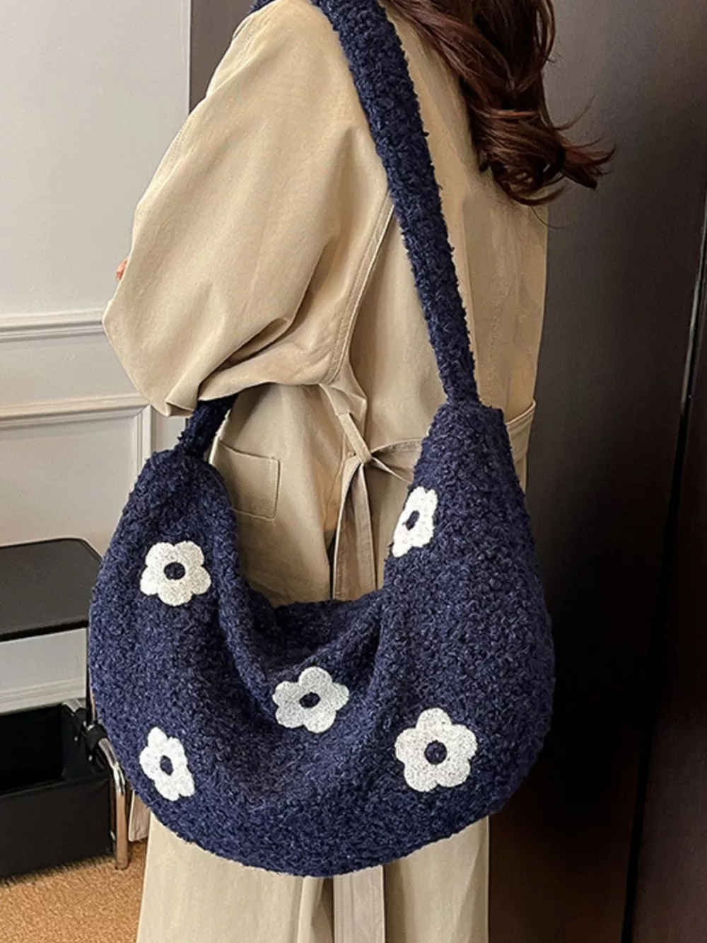 Floral Plush Crossbody Bag, image 3