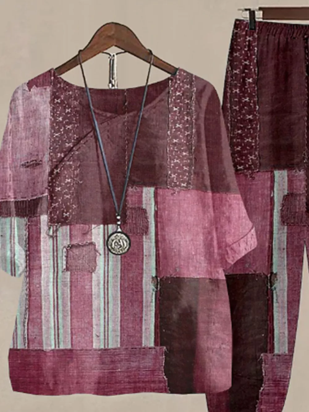 Printed Half Sleeve Top and Pants Set, image 22