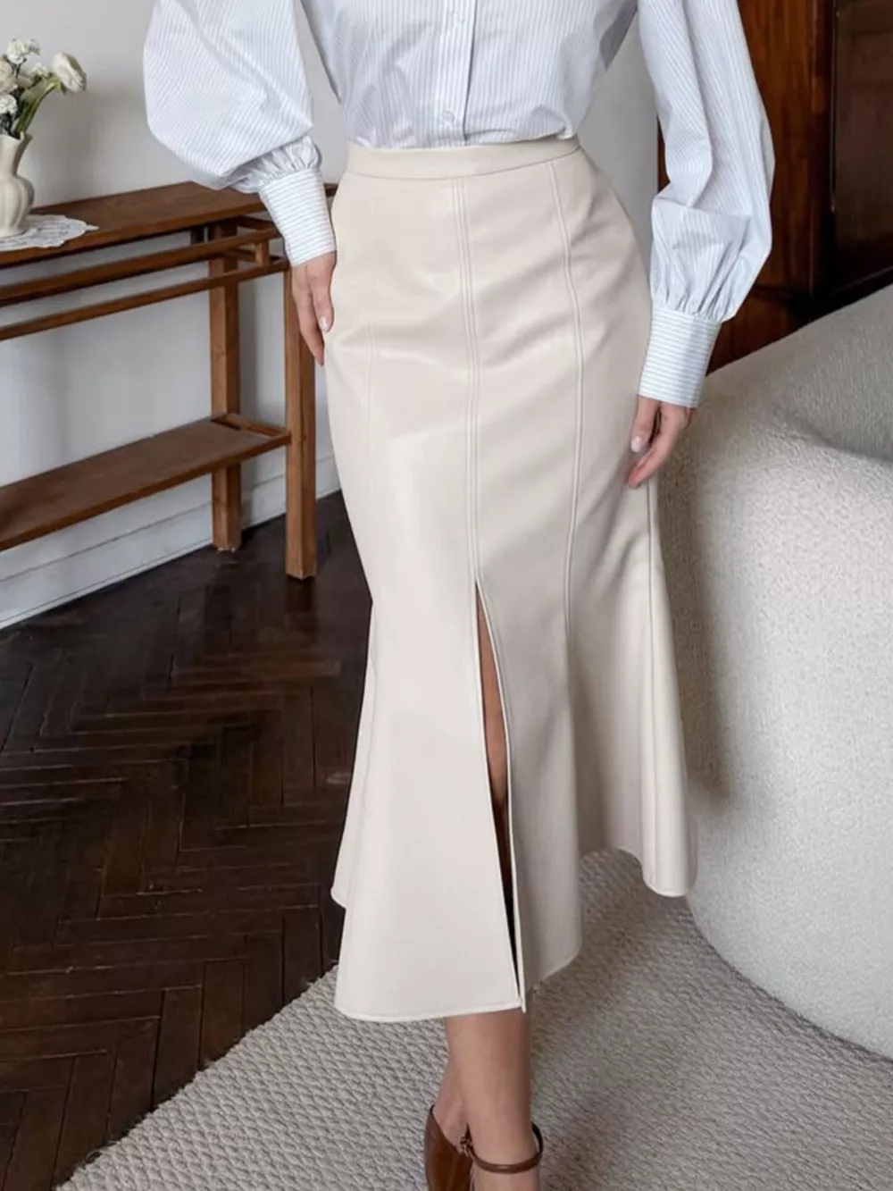 Slit Mermaid Midi Skirt, image 12
