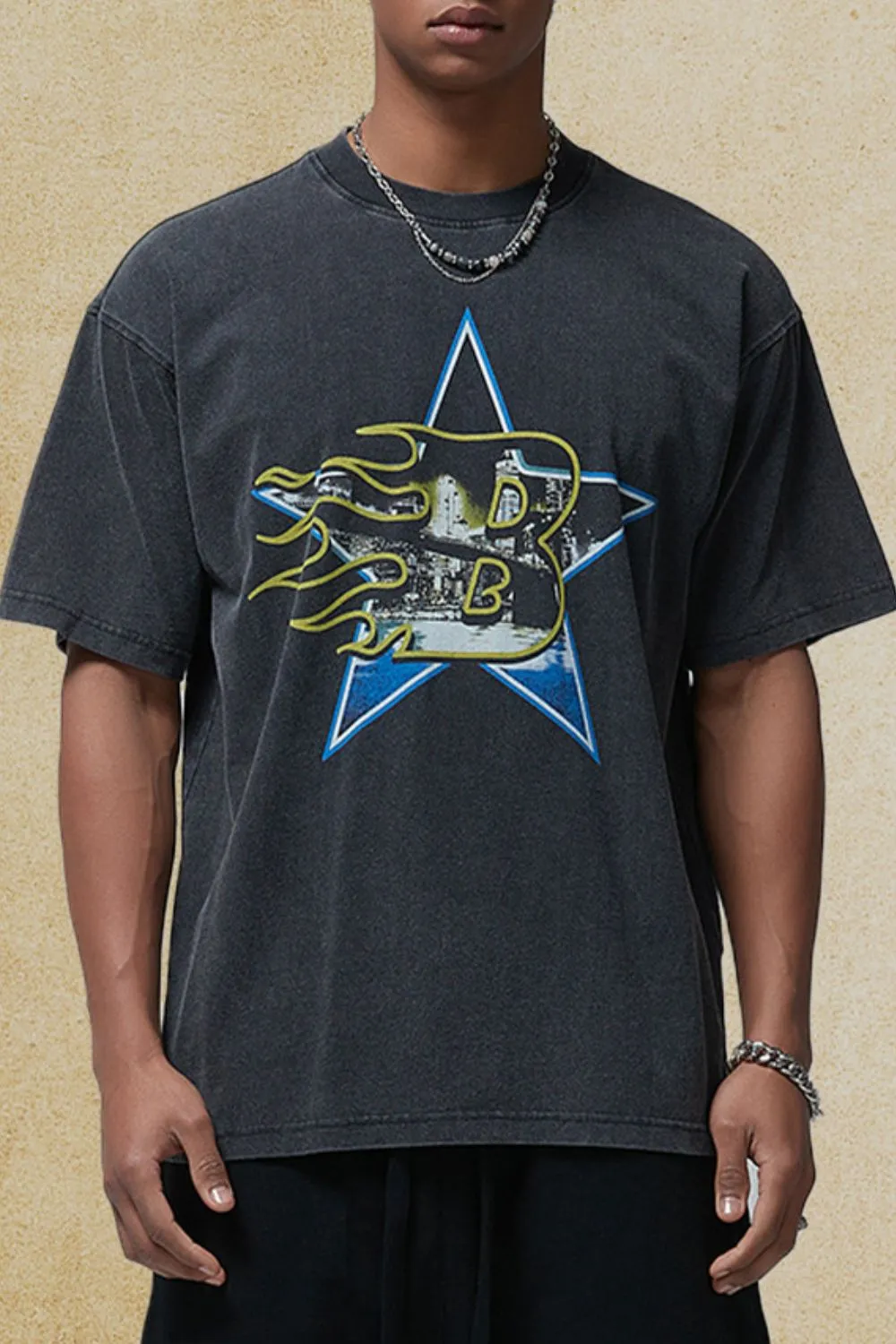 Men's Graphic Round Neck Half Sleeve T-Shirt, image 4