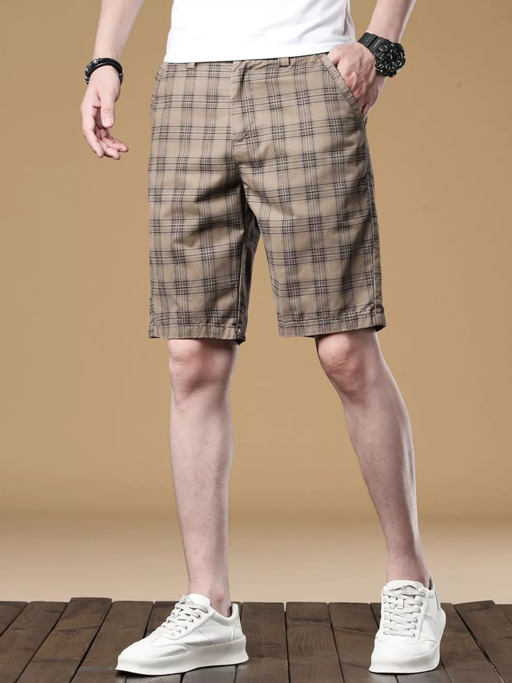 Men's Plaid Casual Shorts, image 4