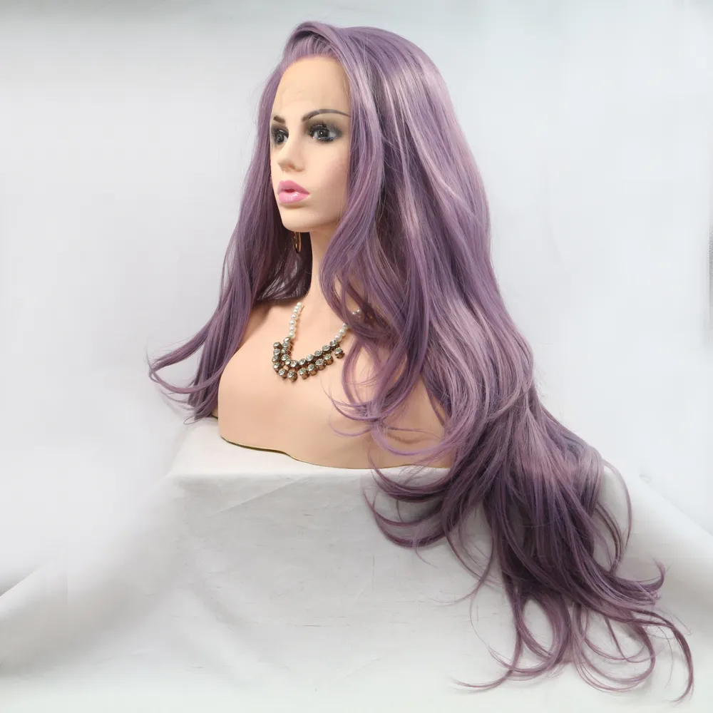13*3" Lace Front Wigs Synthetic Long Wavy 24" 130% Density, image 4