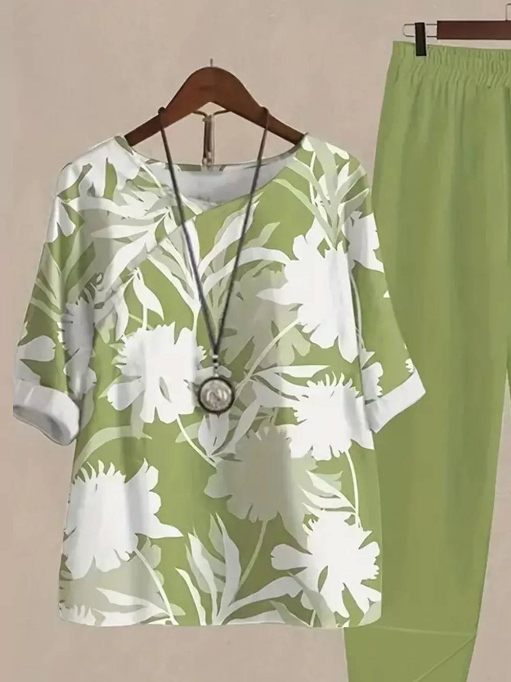Printed Half Sleeve Top and Pants Set, image 10