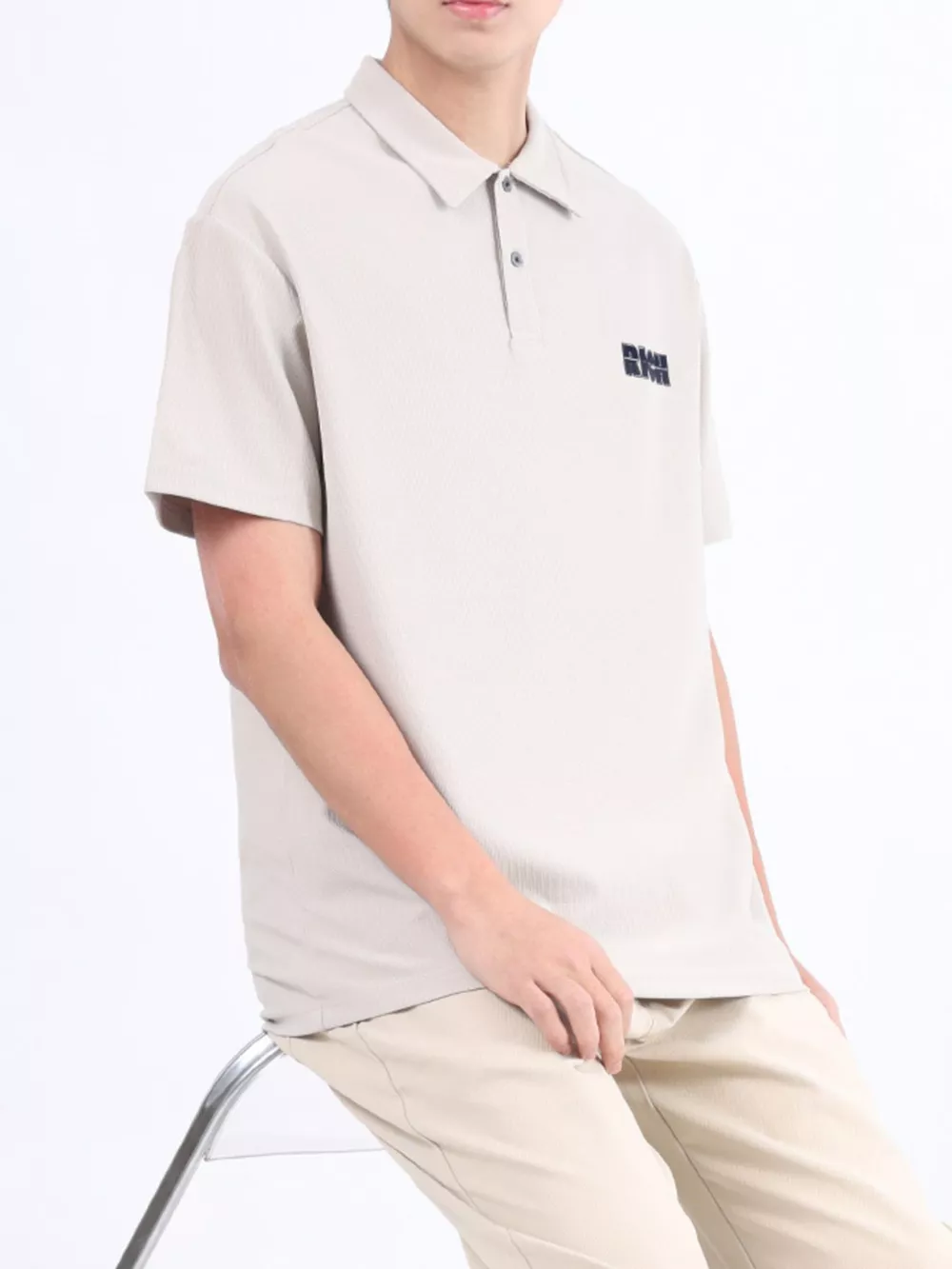 Men's Plus Size Button Detail Short Sleeve Polo, image 5
