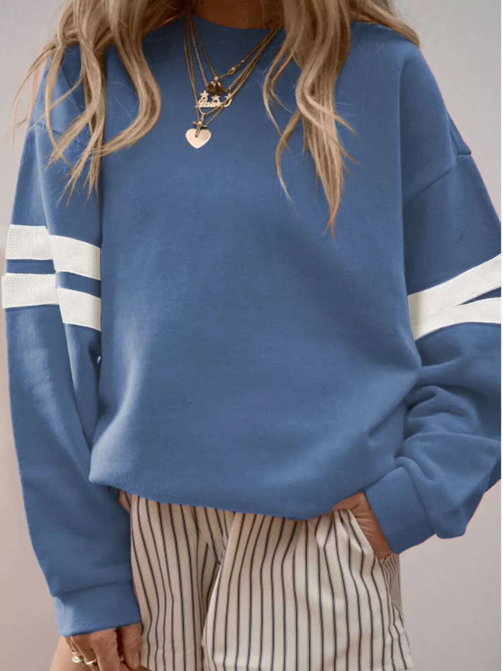 Striped Dropped Shoulder Sweatshirt, image 13