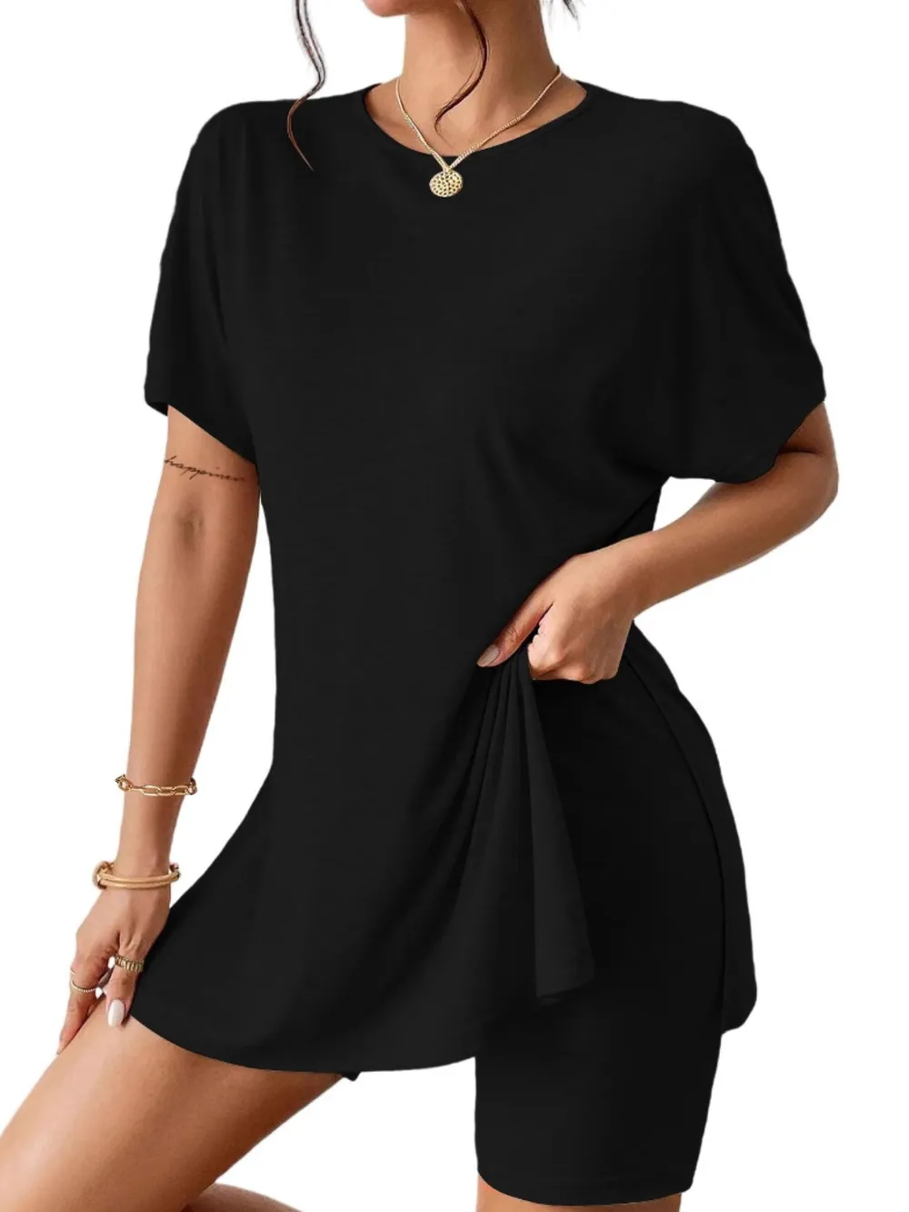 Casual Round Neck T-Shirt and Shorts Set, image 9