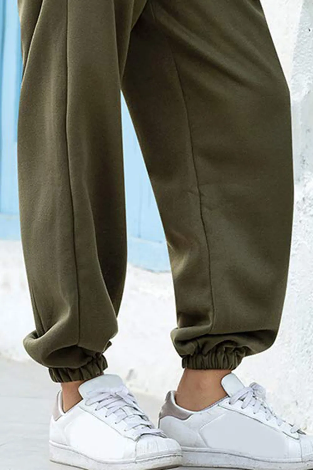 Elastic Waist Joggers with Pockets, image 2