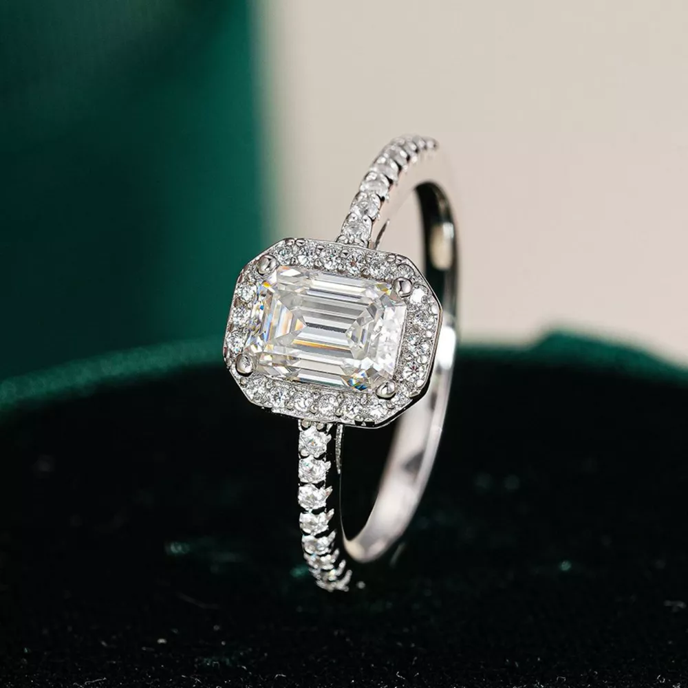 1 Carat Moissanite 925 Sterling Silver Ring, image 3