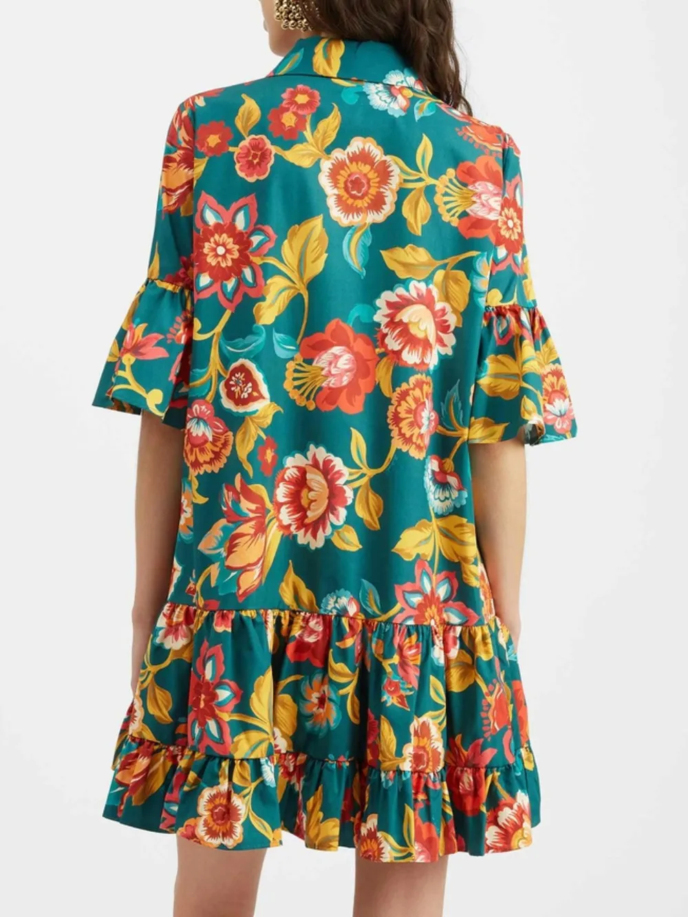 Floral Print Ruffle Sleeve Mini Dress, image 4