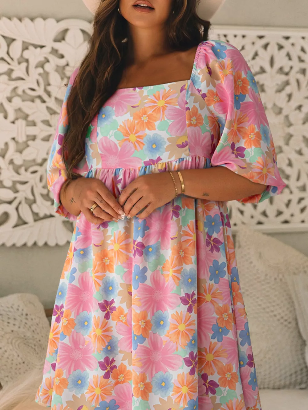 Printed Half Sleeve Mini Dress, image 6