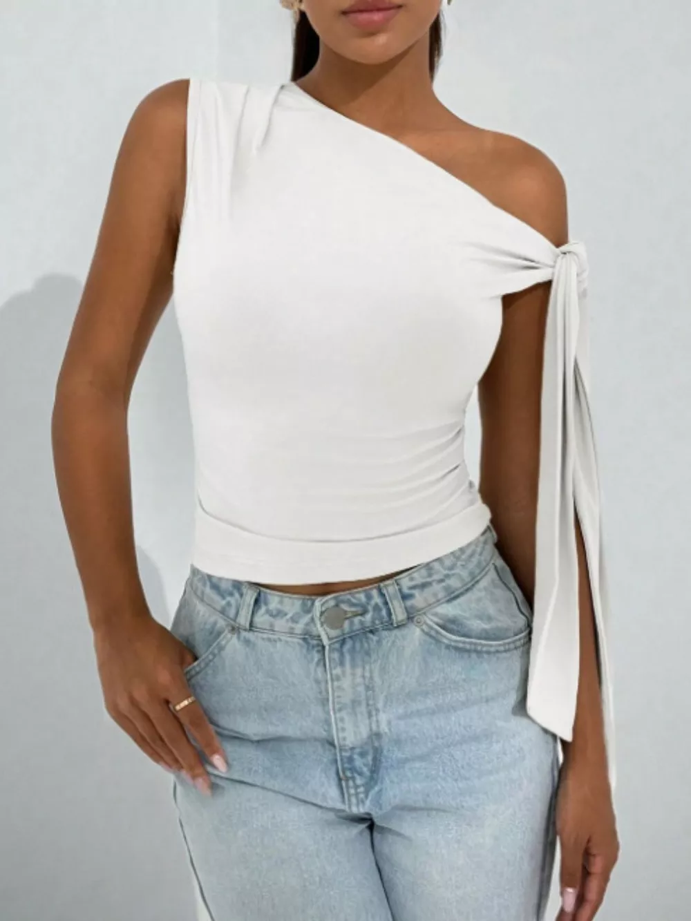 One-Shoulder Tie Detail Top, image 6