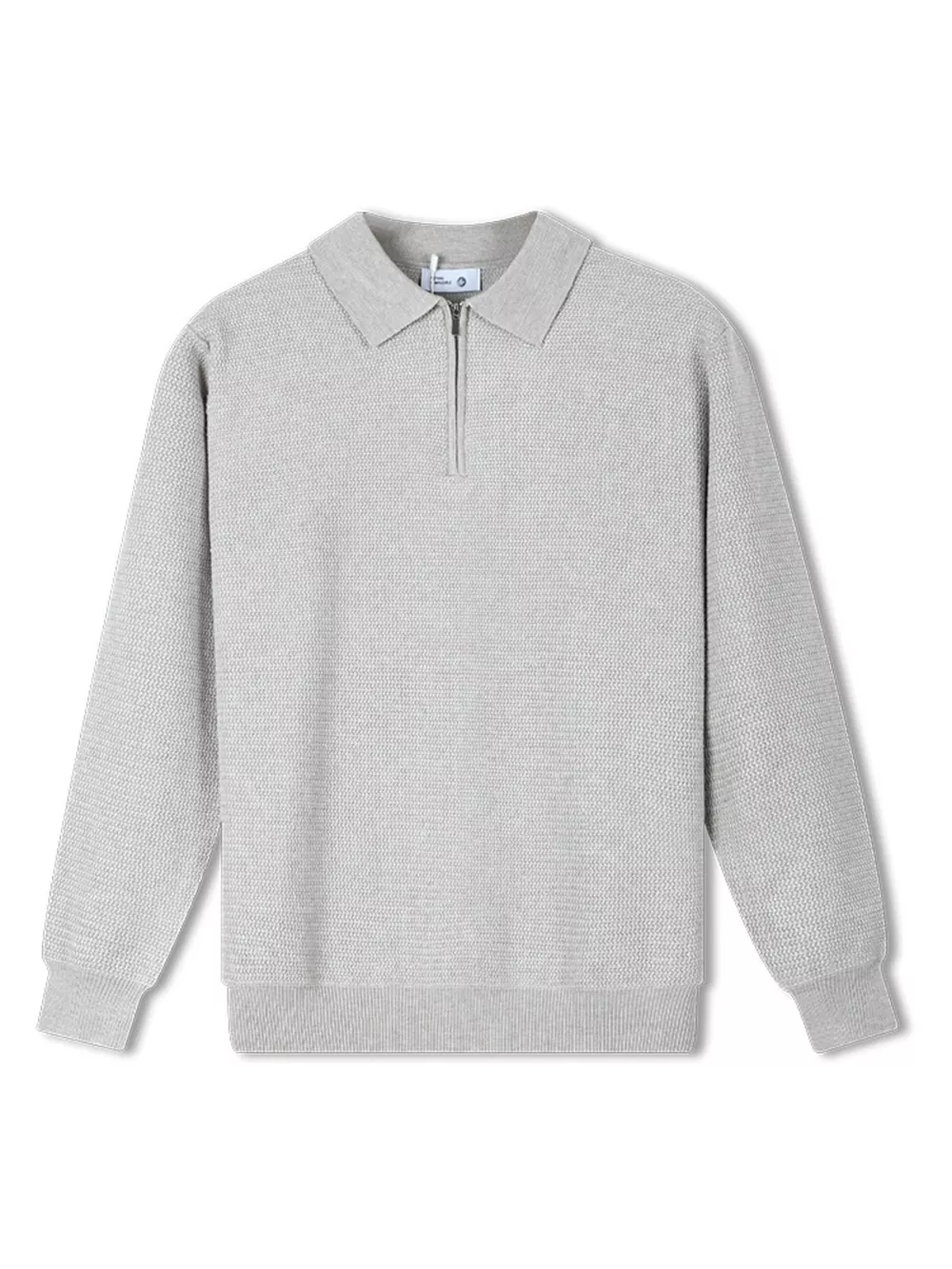 Men's Plus Size Quarter-Zip Ribbed Knit Top, image 5