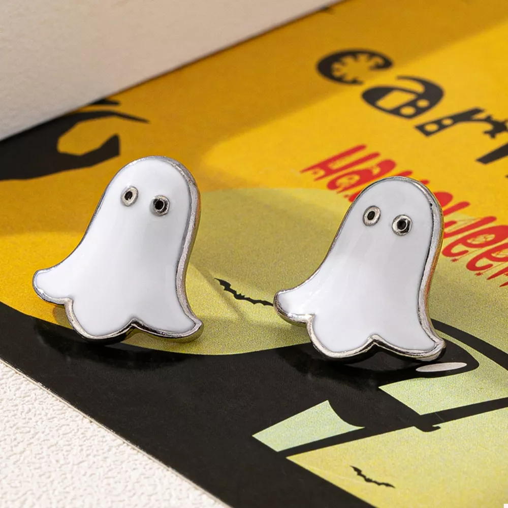 2 Pair Halloween Ghost Stud Earrings, image 3