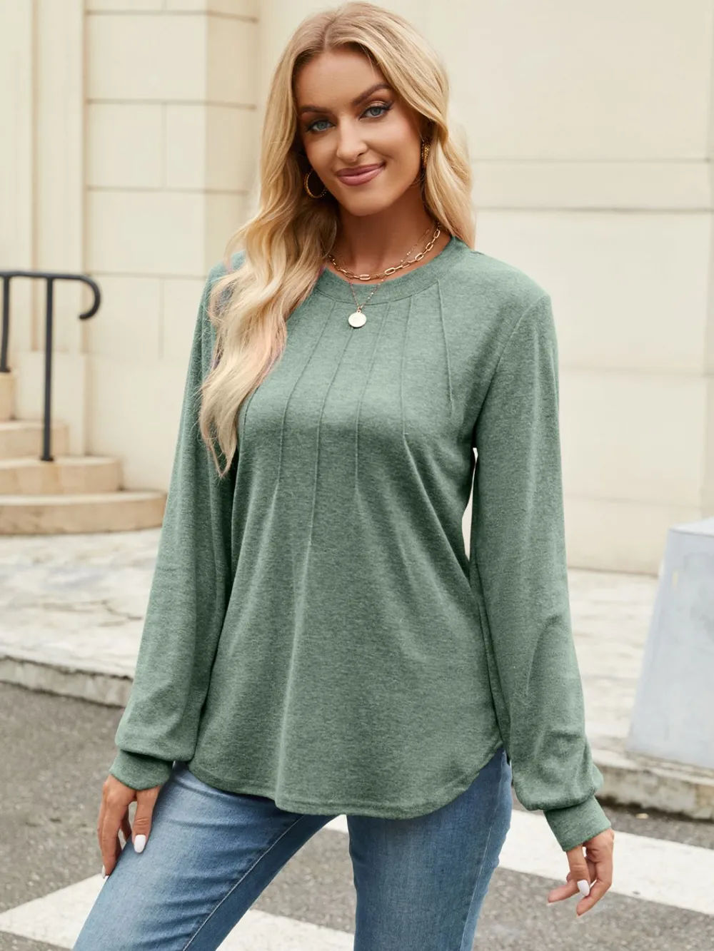 Round Neck Long Sleeve T-Shirt, image 17