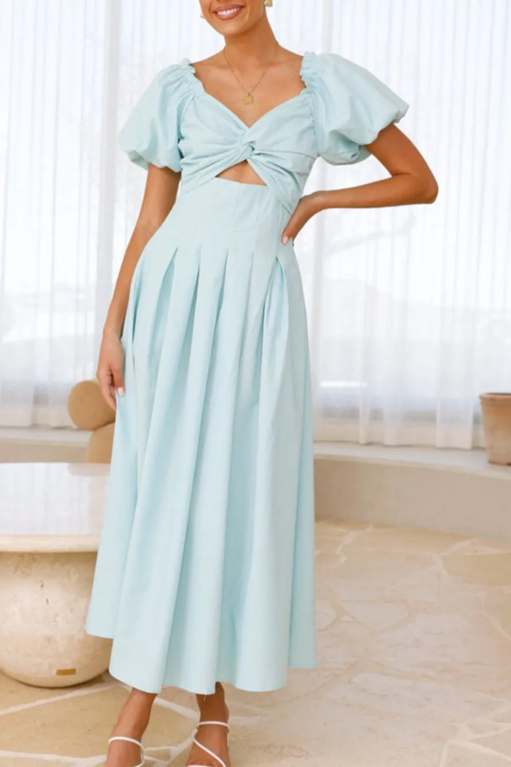 Sweetheart Neck Puff Sleeve Dress, image 22