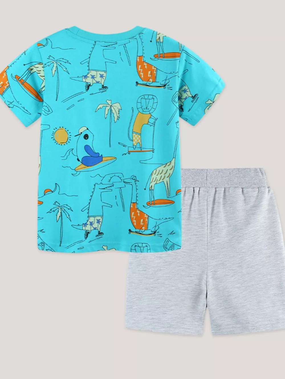 Children's Animal Print Tee and Shorts Set, image 7