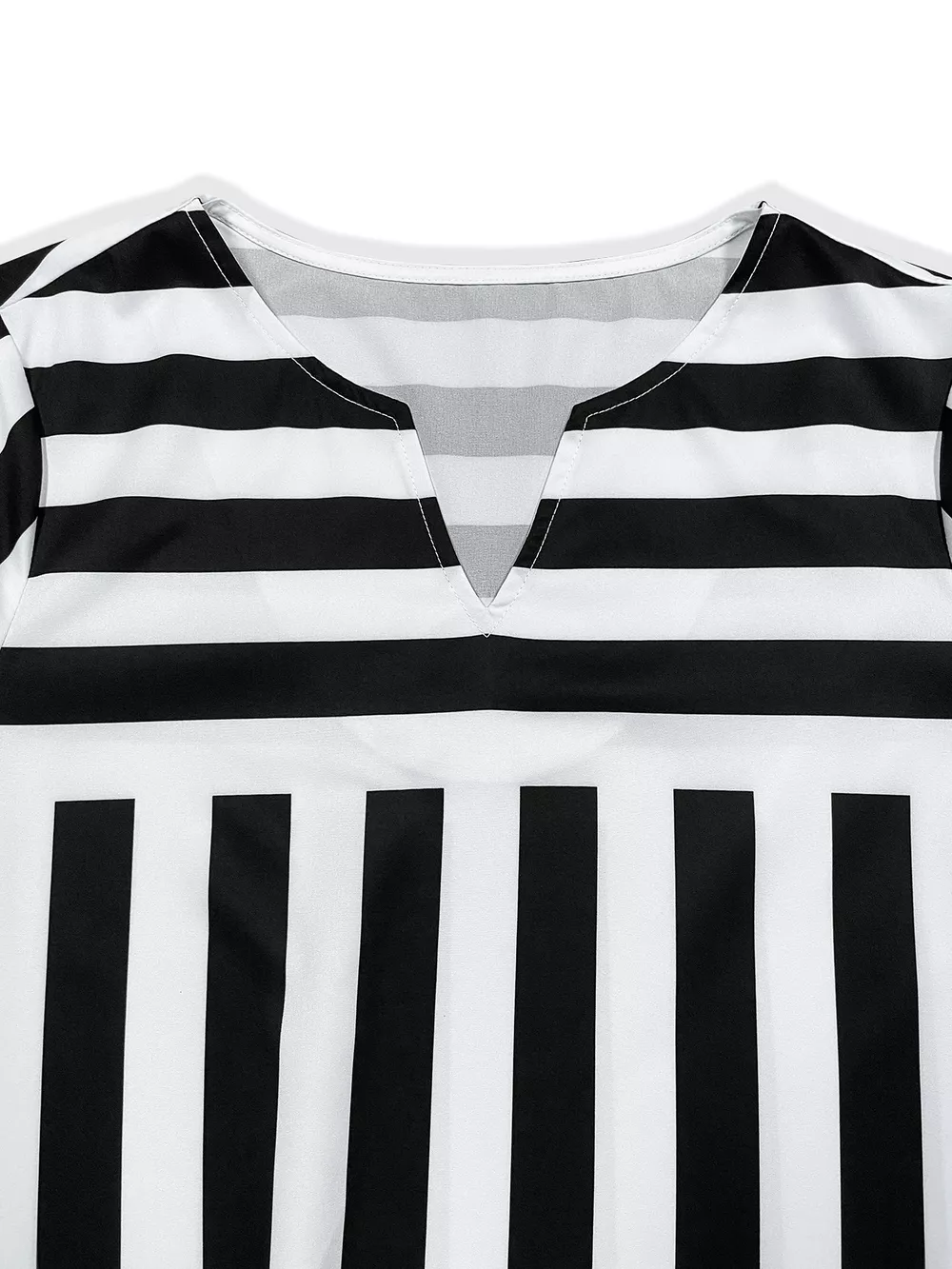 Striped Notched Casual Mini Dress, image 2
