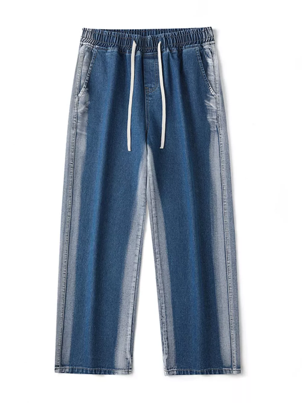 Men's Full Size Drawstring Relaxed Fit Wide Leg Jeans Plus Size, image 9